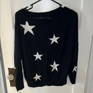 New York & Company Black Sweater with White Stars